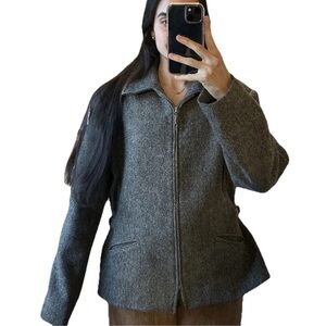 Vintage Braebrook 100% Wool Zip Up Trench Coat